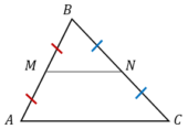 Точки M и N являются серединами сторон АВ и ВС треугольника АВС, сторона АВ равна 73, сторона ВС равна 31, сторона АС равна 42. Найдите MN.