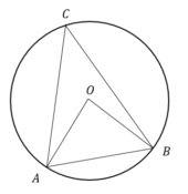 Треугольник АВС вписан в окружность с центром в точке О. Точки О и С лежат в одной полуплоскости относительно прямой АВ. Найдите угол АСВ, если угол АОВ равен 67°. Ответ дайте в градусах.